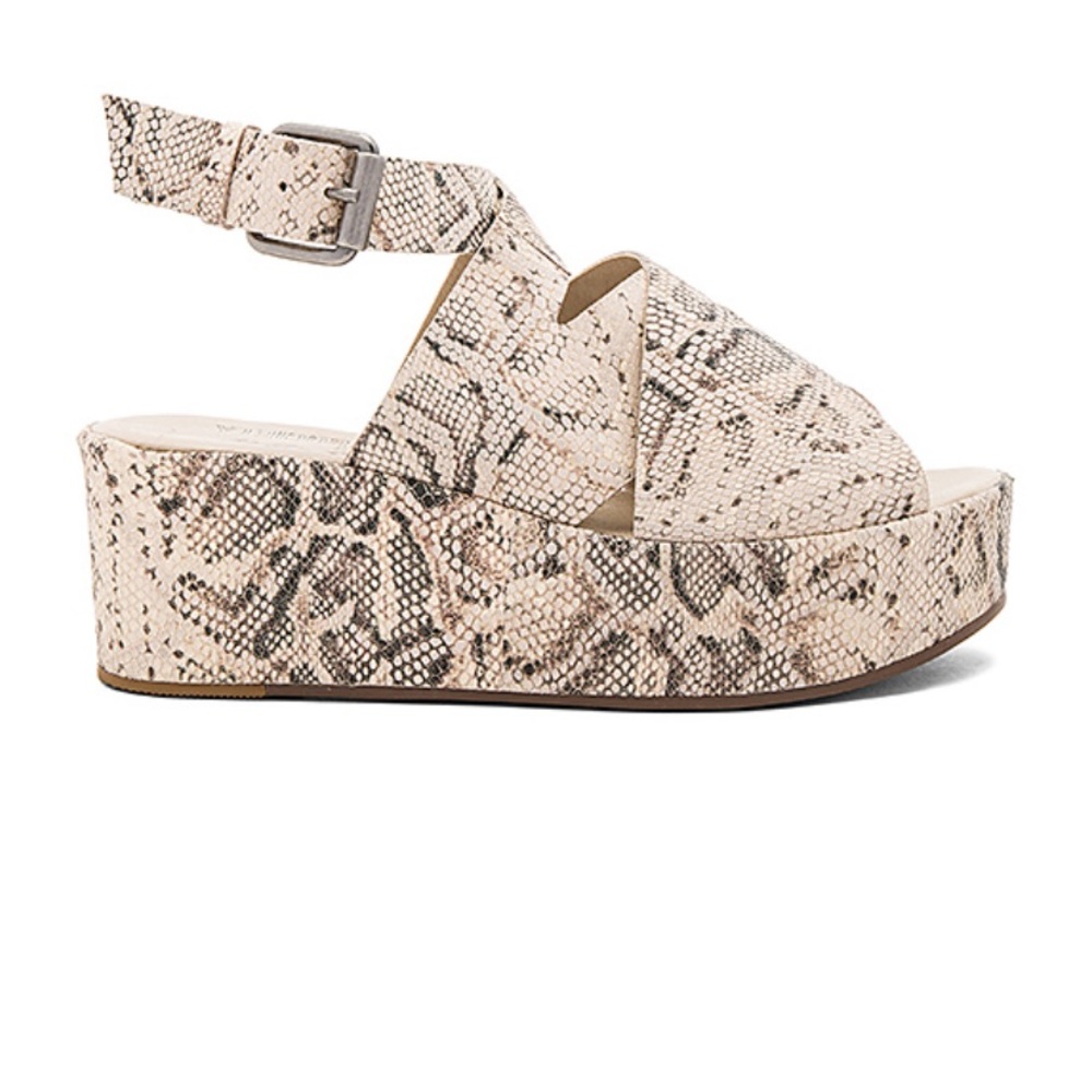 Matisse snakeskin platform wedges